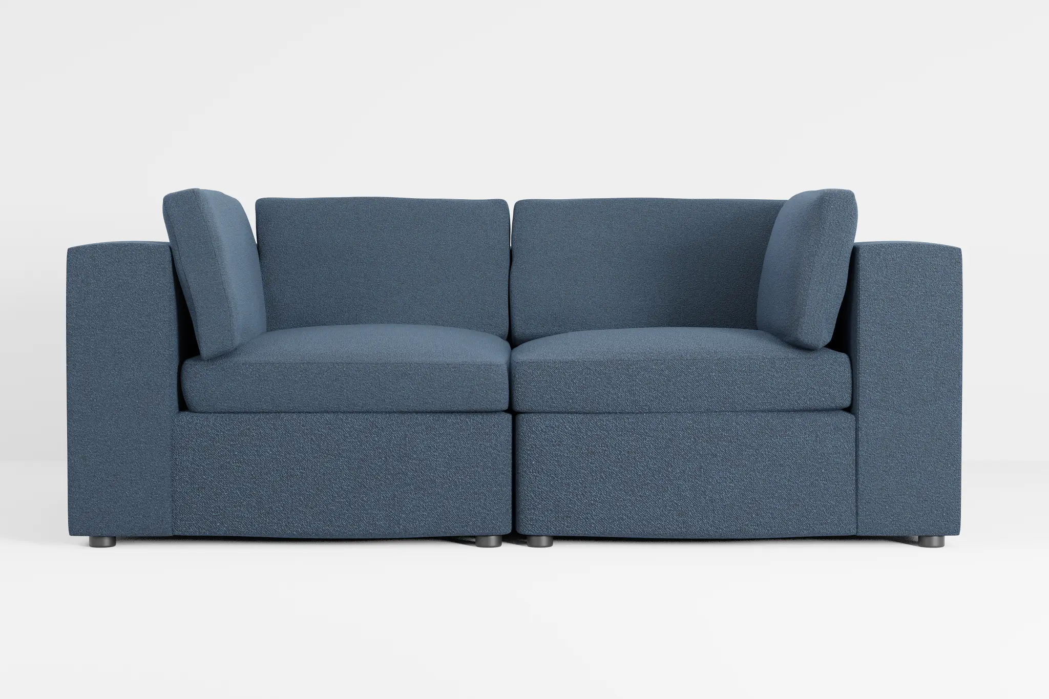 Destin Elite Dark Blue Fabric 2-piece Modular Sofa Destin Elite Dark Blue Fabric 2-piece Modular Sofa
