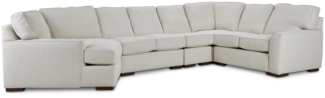 Austin White Fabric Large Left Cuddler Sectional