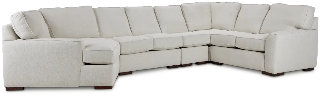 Austin White Fabric Large Left Cuddler Sectional Austin White Fabric Large Left Cuddler Sectional