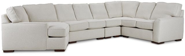 Austin White Fabric Large Left Cuddler Sectional