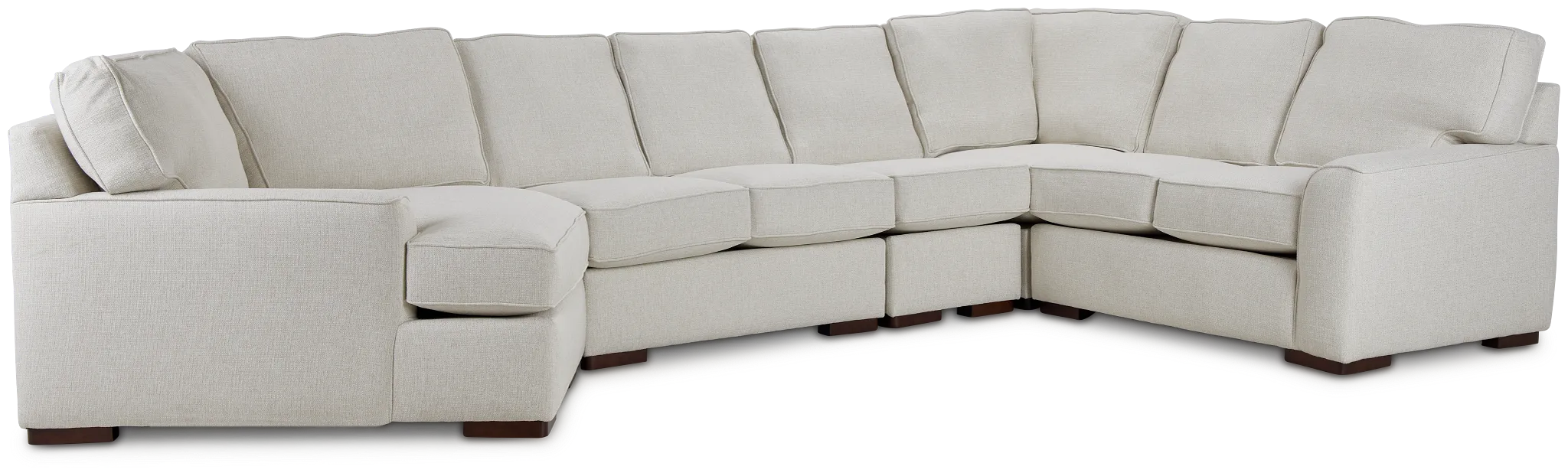 Austin White Fabric Large Left Cuddler Sectional