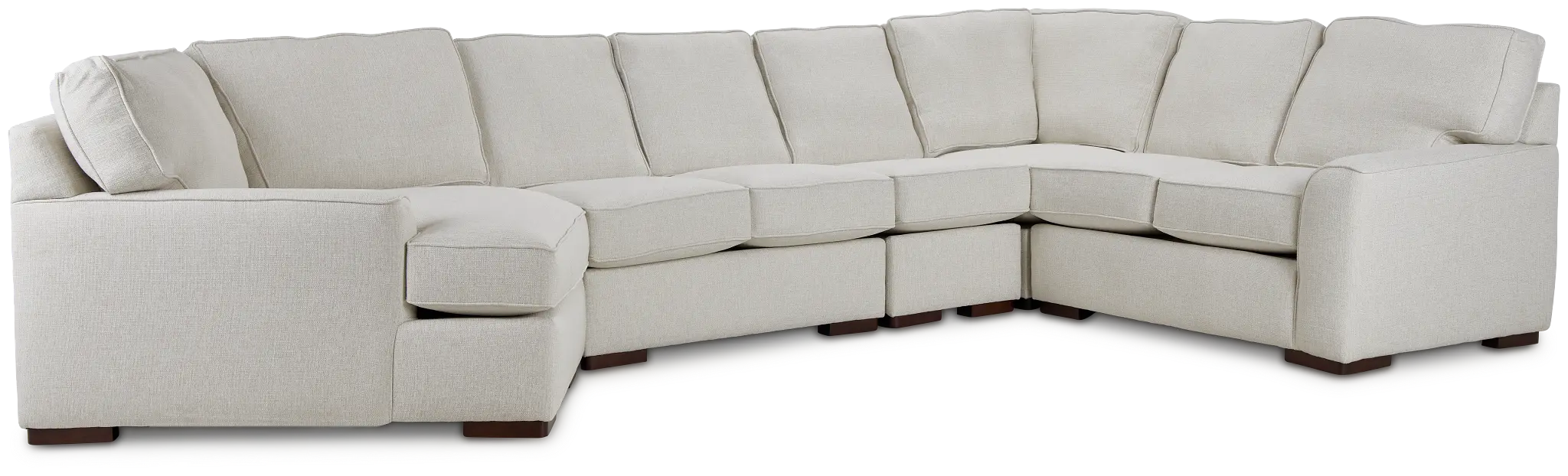 Austin White Fabric Large Left Cuddler Sectional Austin White Fabric Large Left Cuddler Sectional