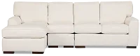 Sinclair Light Beige Fabric Small Left Chaise Sectional