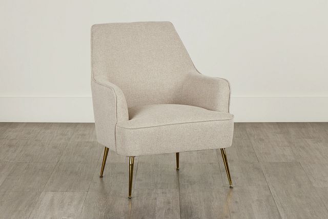 Lina Beige Fabric Accent Chair