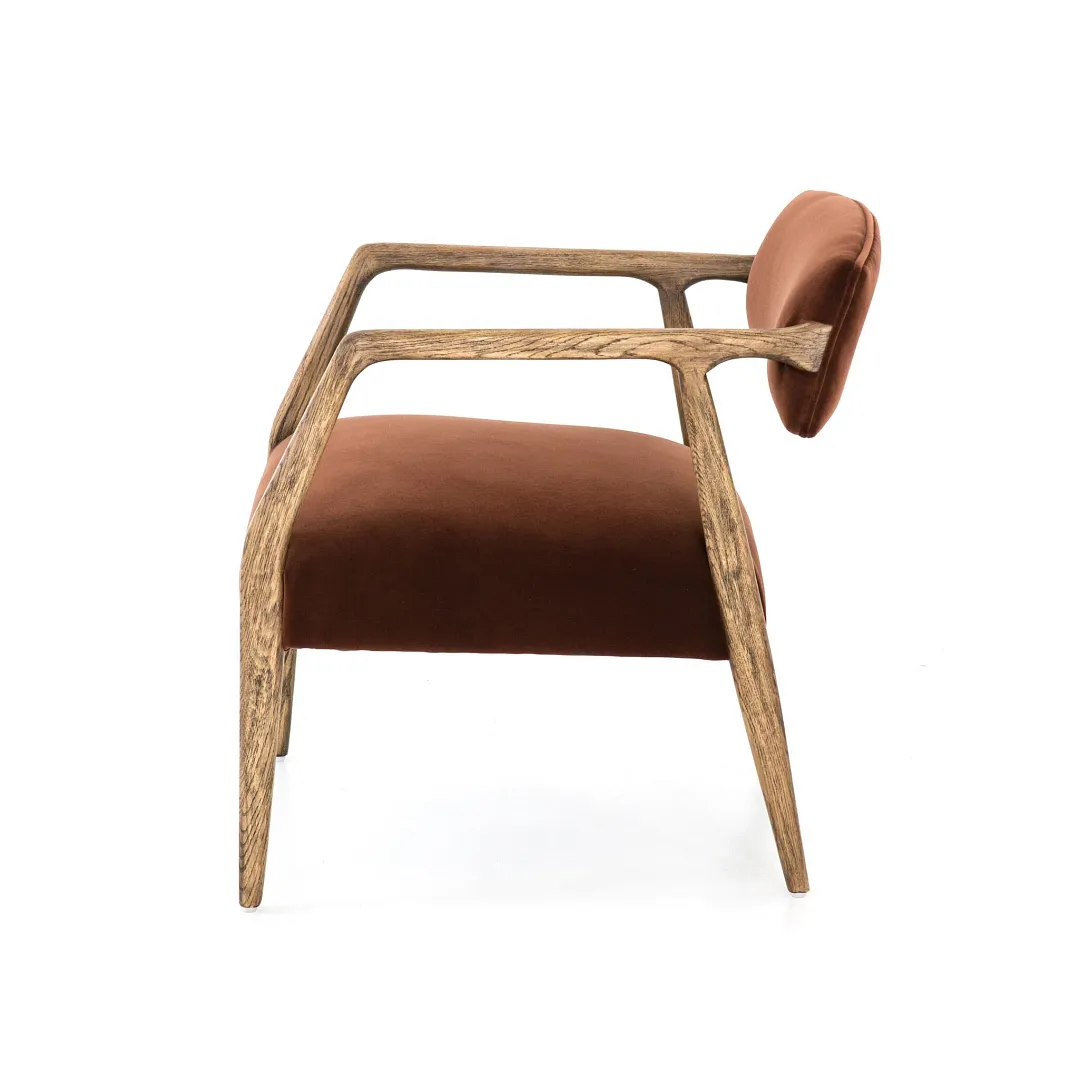 Joe Dark Orange Velvet Accent Chair