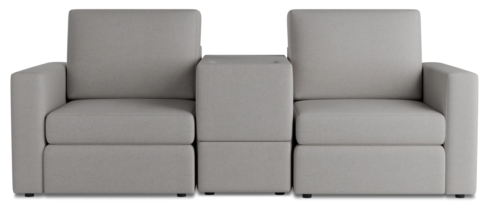 Citymod Light Gray Fabric 3-piece Modular Sofa With Storage Console