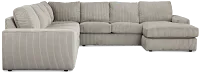 Charlie Gray Fabric Large Right Chaise Sectional