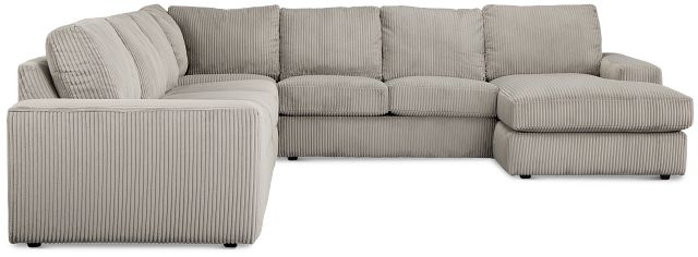 Charlie Gray Fabric Large Right Chaise Sectional