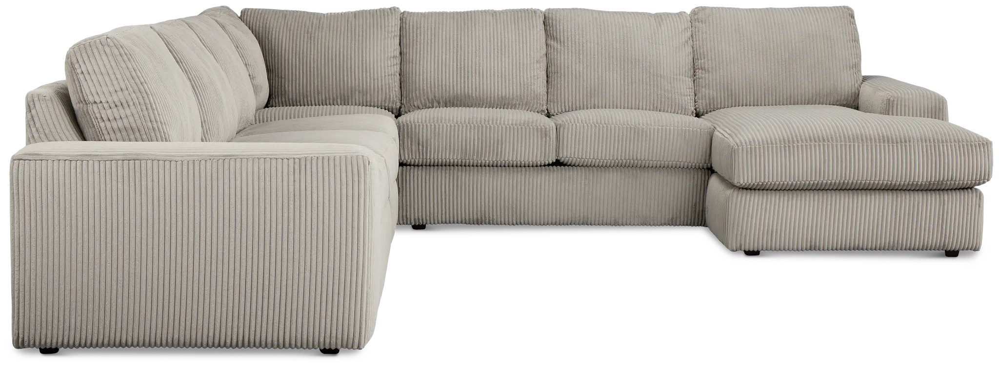 Charlie Gray Fabric Large Right Chaise Sectional Charlie Gray Fabric Large Right Chaise Sectional