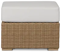 Montecito Light Tone Small Ottoman With Light Beige Cushions