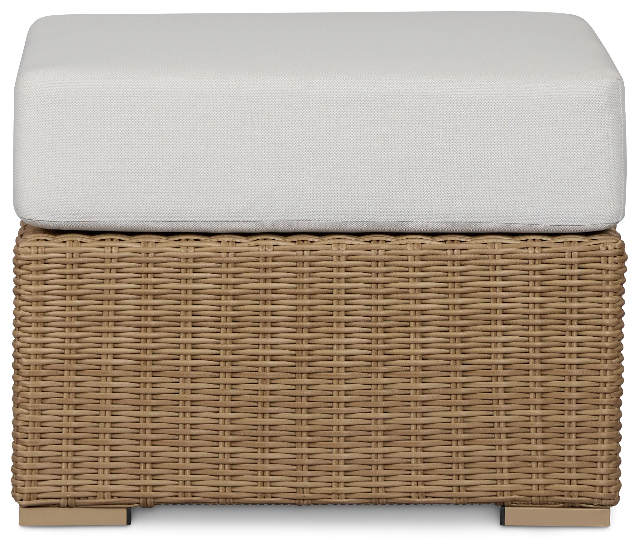 Montecito Light Tone Small Ottoman With Light Beige Cushions