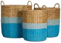 Bailey Set Of 3 Blue Basket