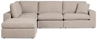 Breeze Taupe Fabric 5pc Bumper Sectional