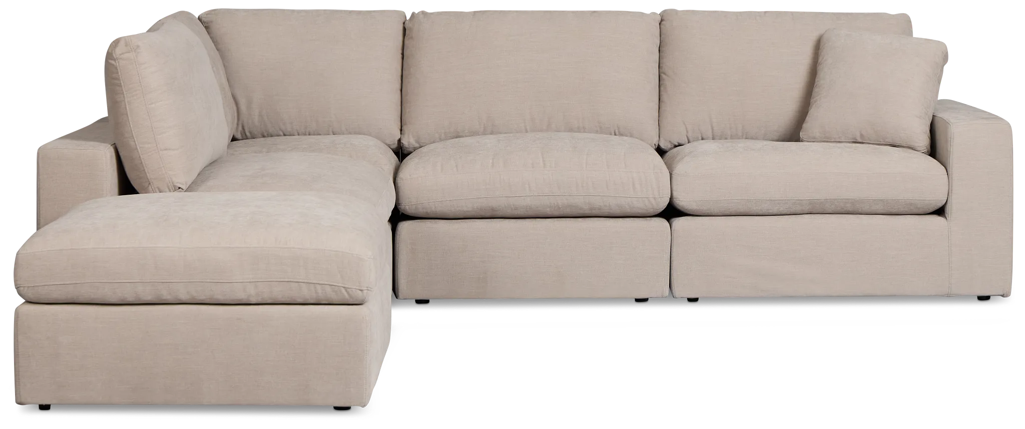 Breeze Taupe Fabric 5pc Bumper Sectional