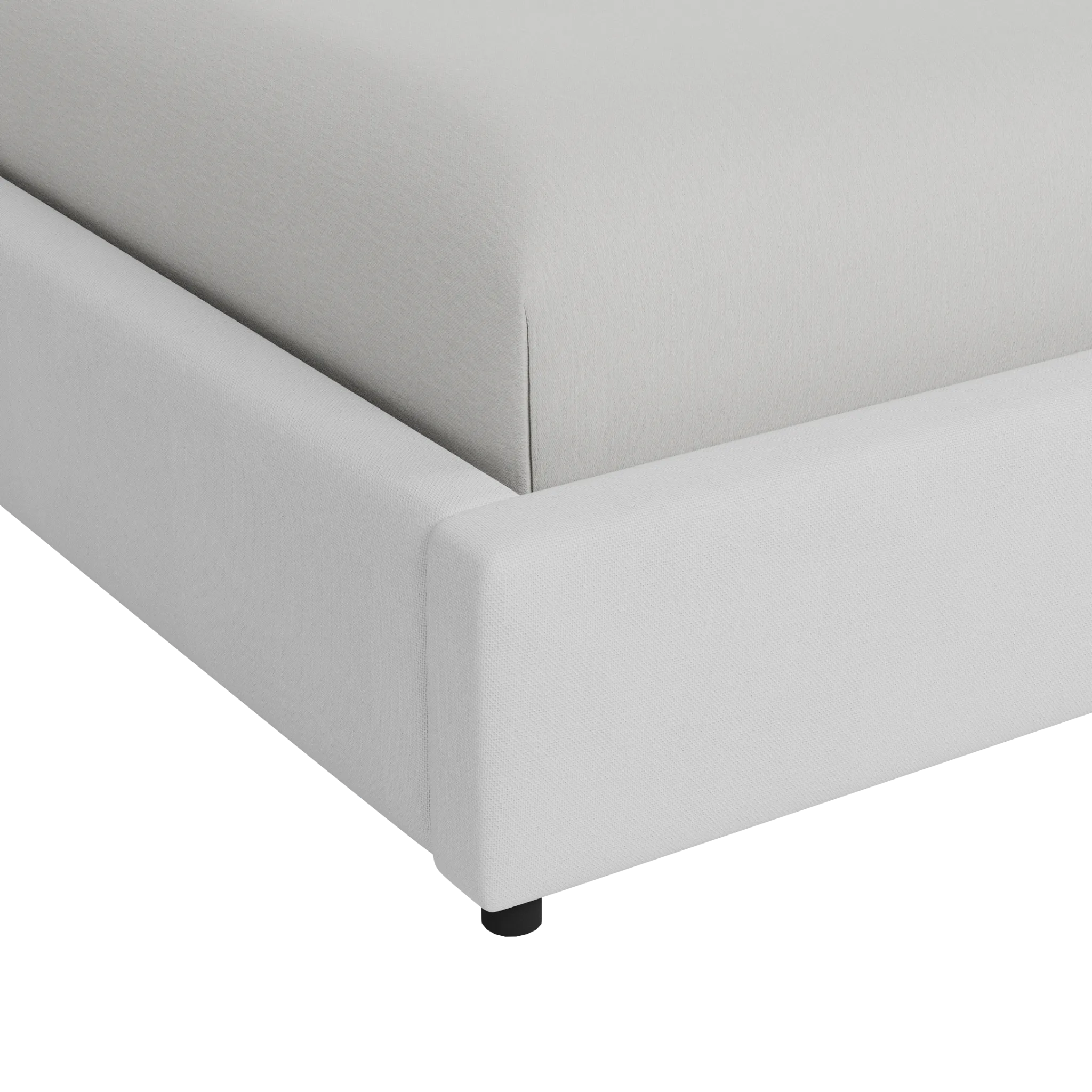 Grayton Suave White 54" Upholstered Platform Bed