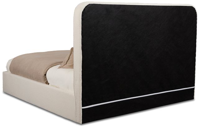 Lyndie Beige Upholstered Platform Bed