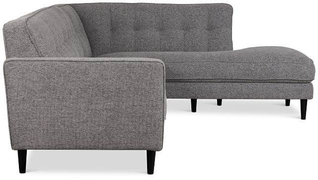 Milo Gray Fabric Small Right Bumper Sectional