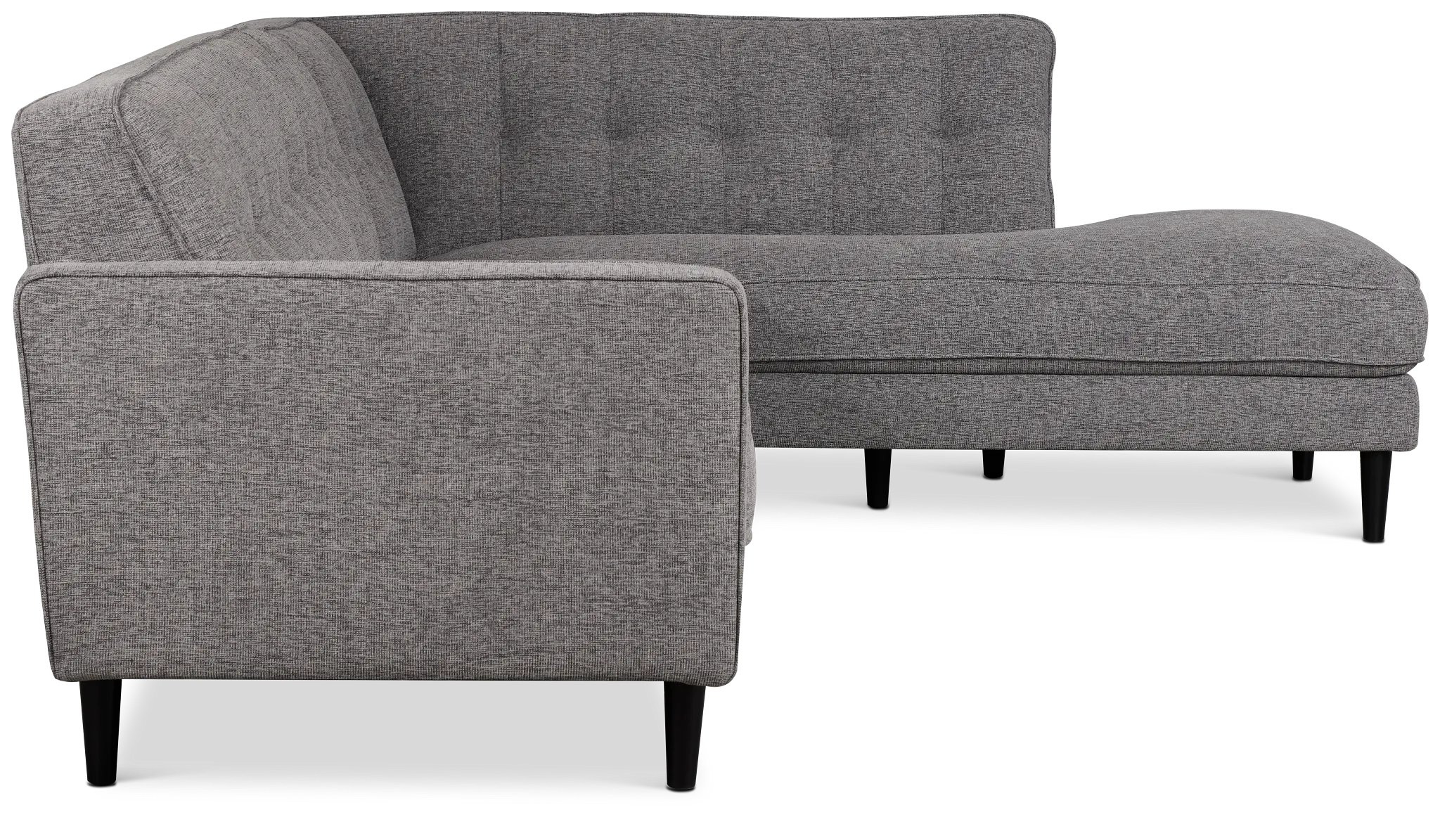 Milo Gray Fabric Small Right Bumper Sectional