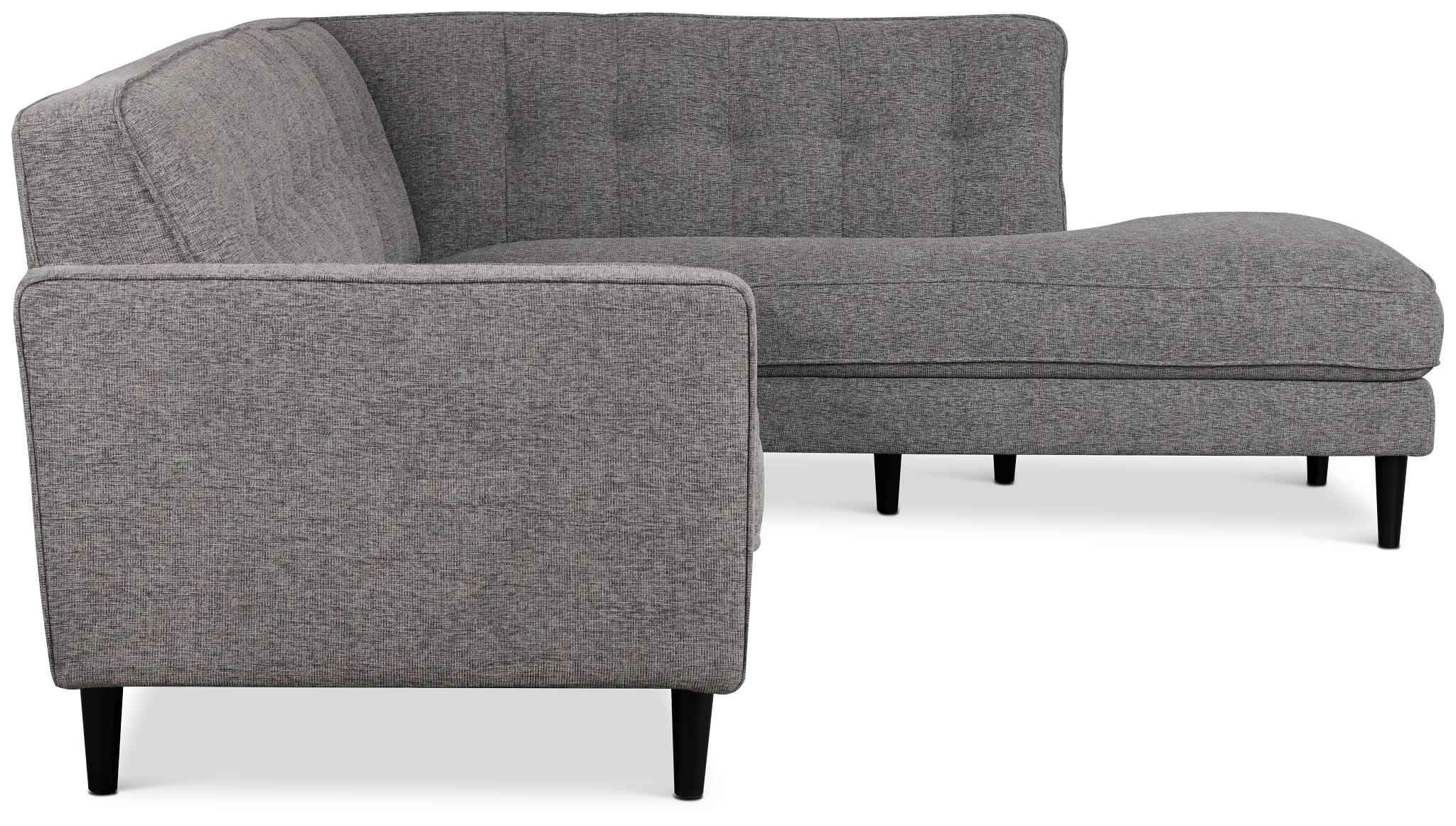 Milo Gray Fabric Small Right Bumper Sectional Milo Gray Fabric Small Right Bumper Sectional