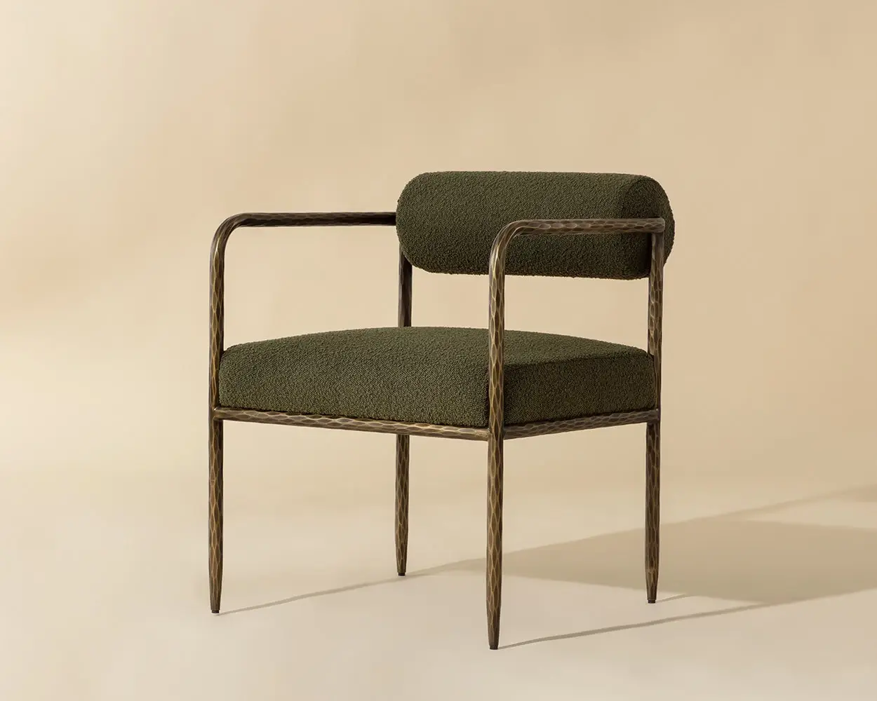 Ajan Dark Green Fabric Upholstered Arm Chair Ajan Dark Green Fabric Upholstered Arm Chair