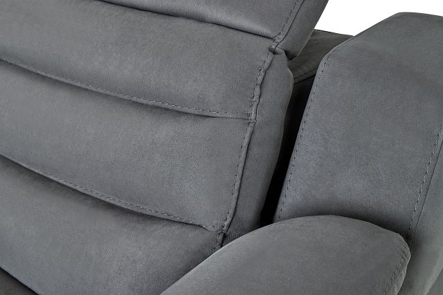 Sentinel Dark Gray Micro Power Recliner With Power Headrest