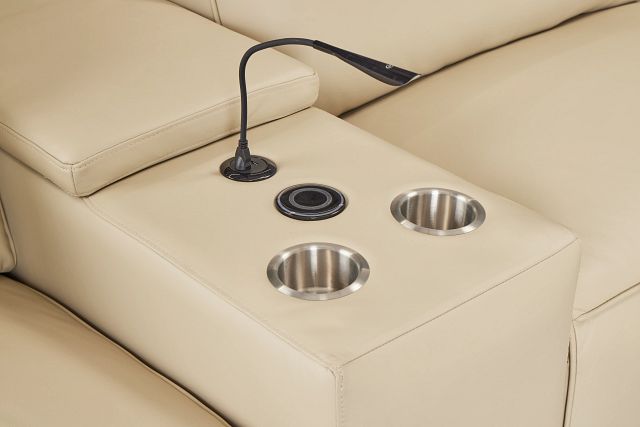 Tidal Beige Lthr/vinyl Large Dual Power Reclining Two-arm Sectional