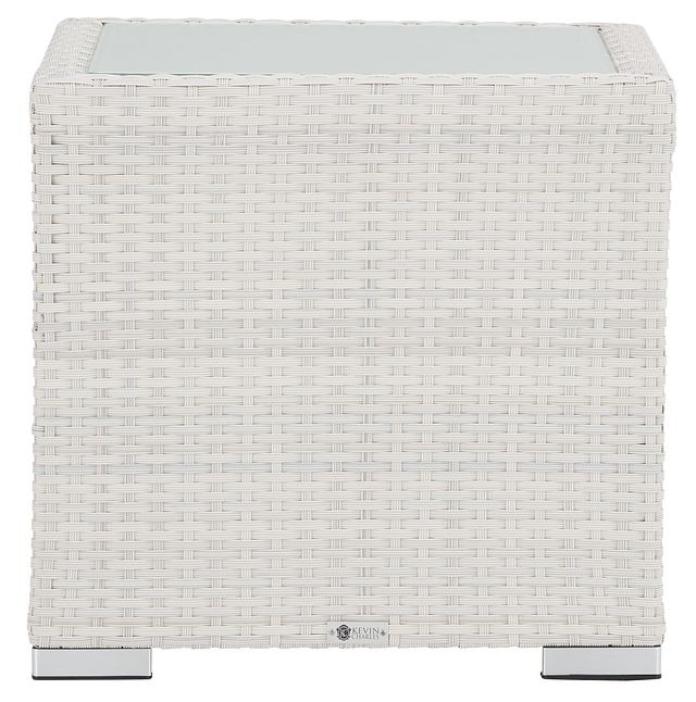 Biscayne White Square End Table