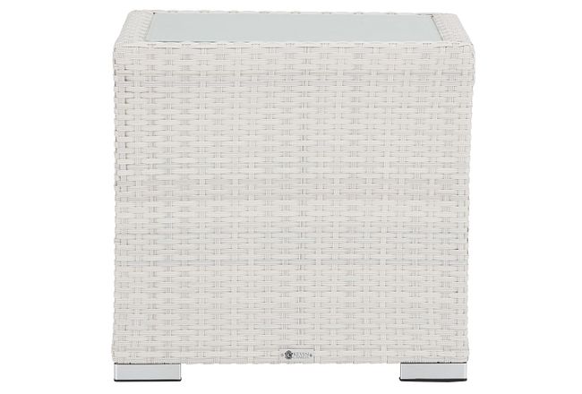 Biscayne White Square End Table