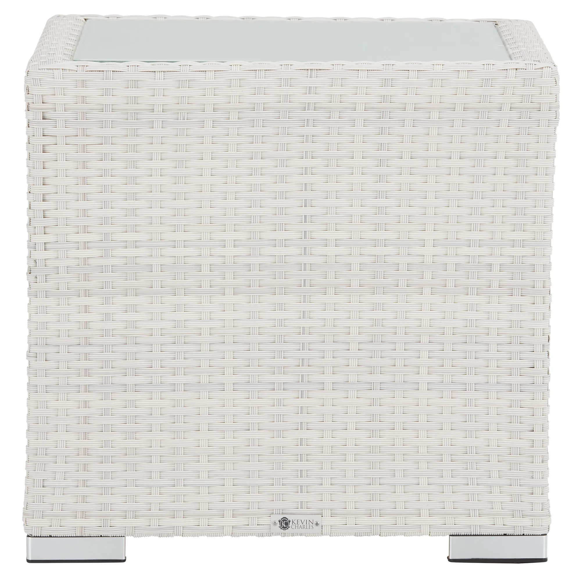 Biscayne White Square End Table