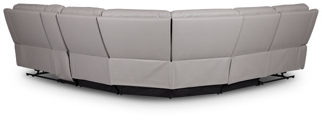 Walker Light Gray Lthr/vinyl Medium Dual Manual 2-arm Sectional