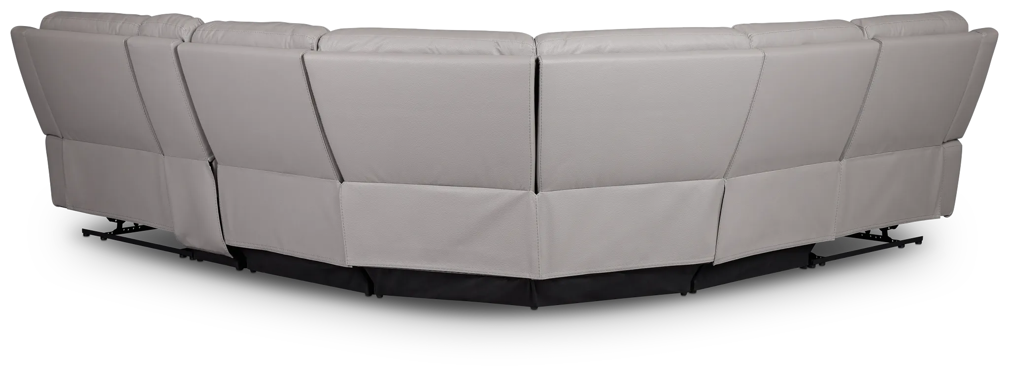 Walker Light Gray Lthr/vinyl Medium Dual Manual 2-arm Sectional