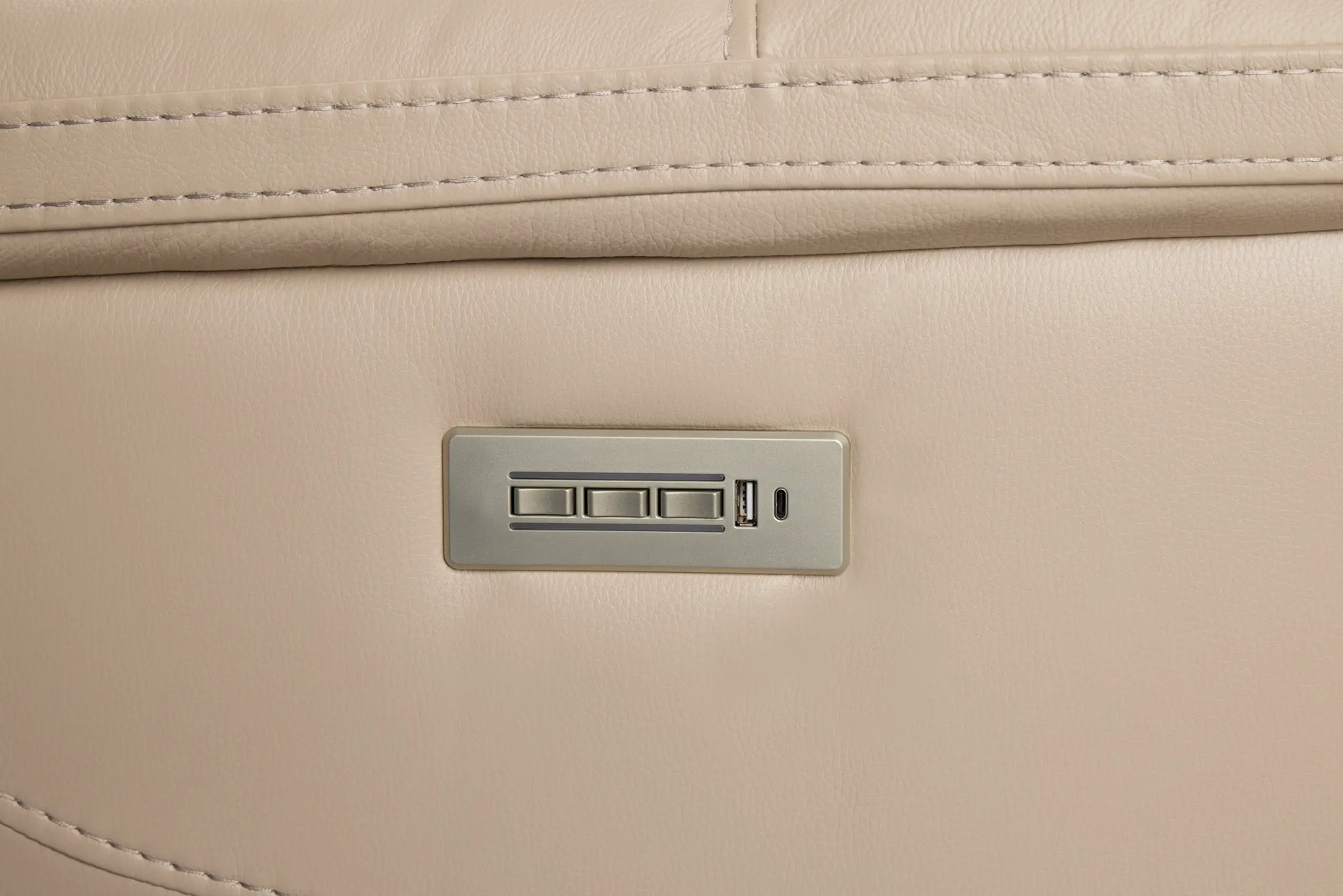 Fallon Beige Lthr/vinyl Power Reclining Console Loveseat W/ Massage Fallon Beige Lthr/vinyl Power Reclining Console Loveseat W/ Massage