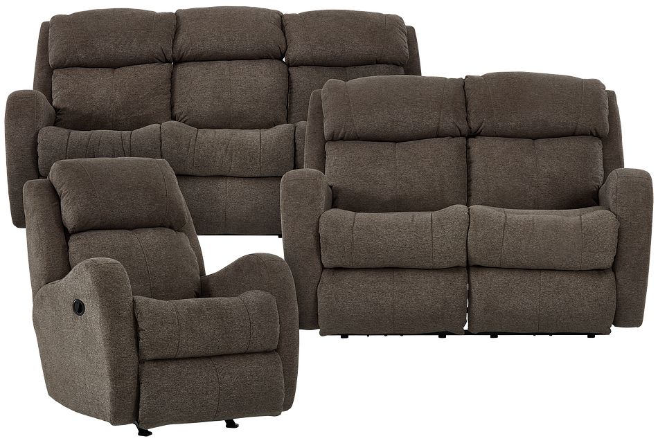 Finn BROWN FABRIC Manually Reclining Living Room