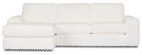 Teddy White Fabric Left Chaise Sectional