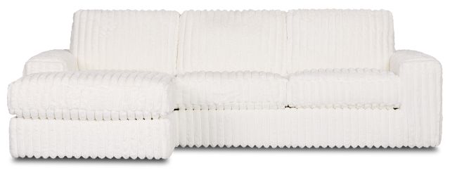 Teddy White Fabric Left Chaise Sectional