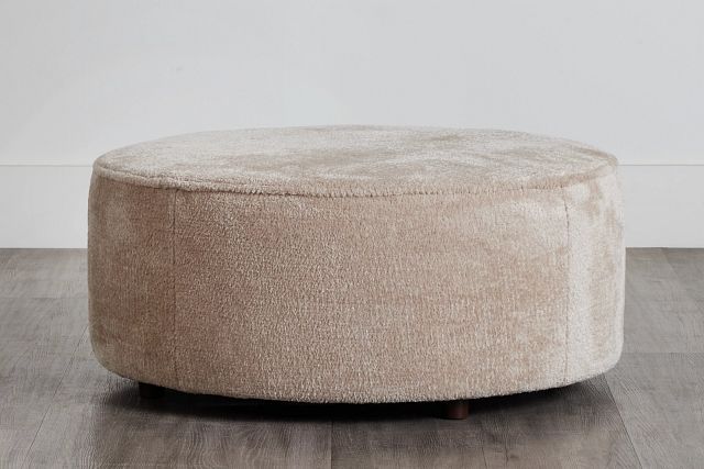 Bianca Light Beige Fabric Accent Ottoman