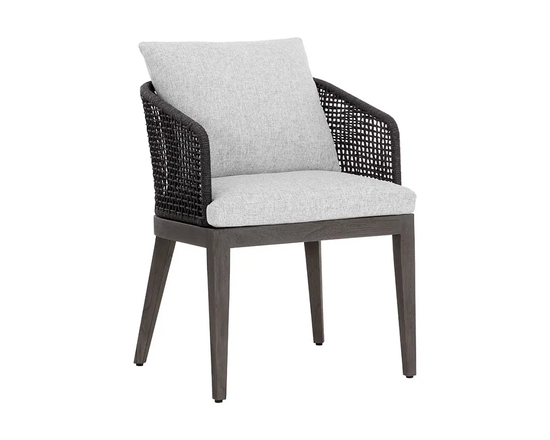 Ukiah Black Gray Cushioned Arm Chair