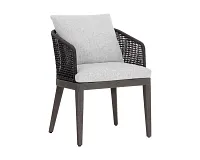Ukiah Black Gray Cushioned Arm Chair