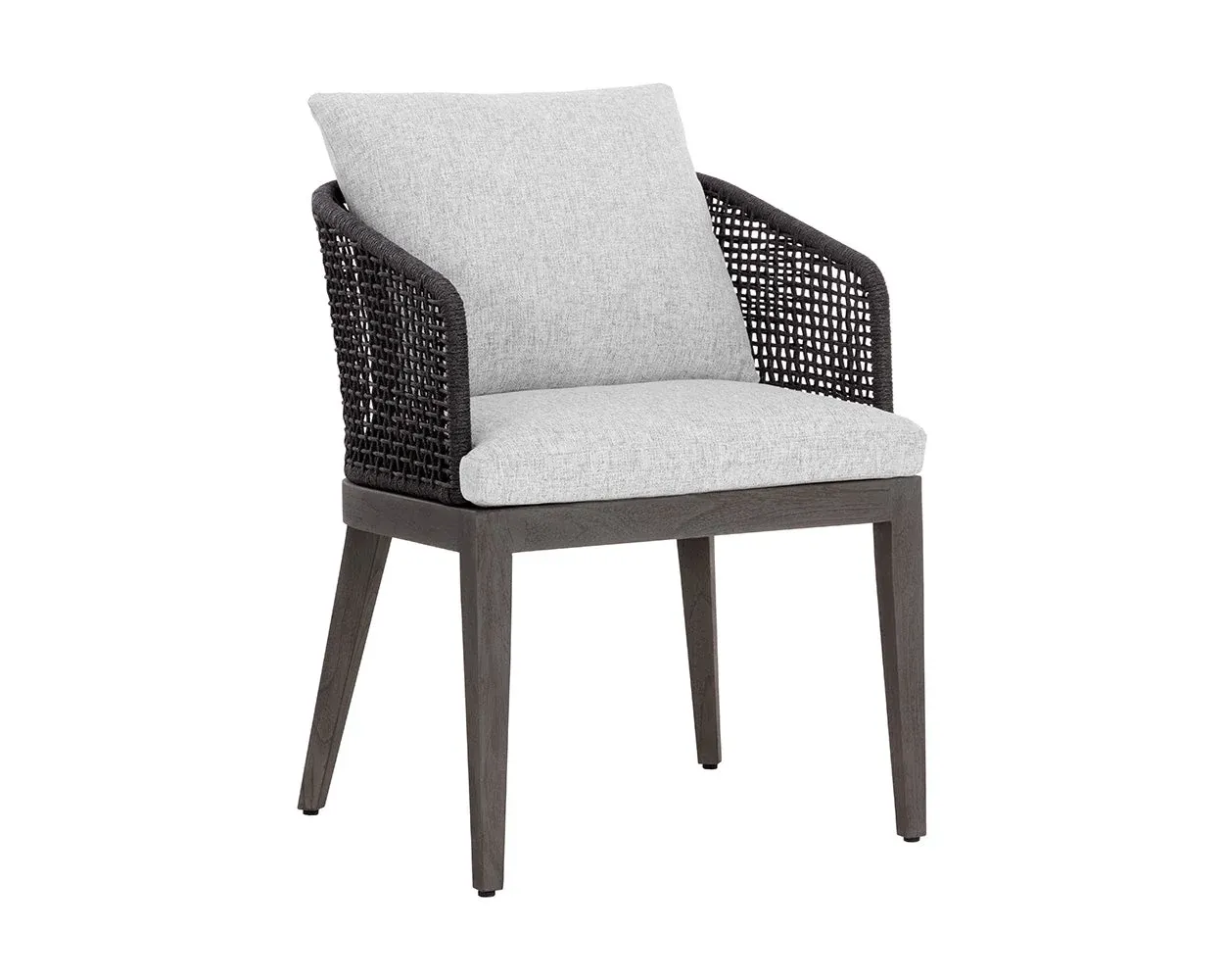 Ukiah Black Gray Cushioned Arm Chair