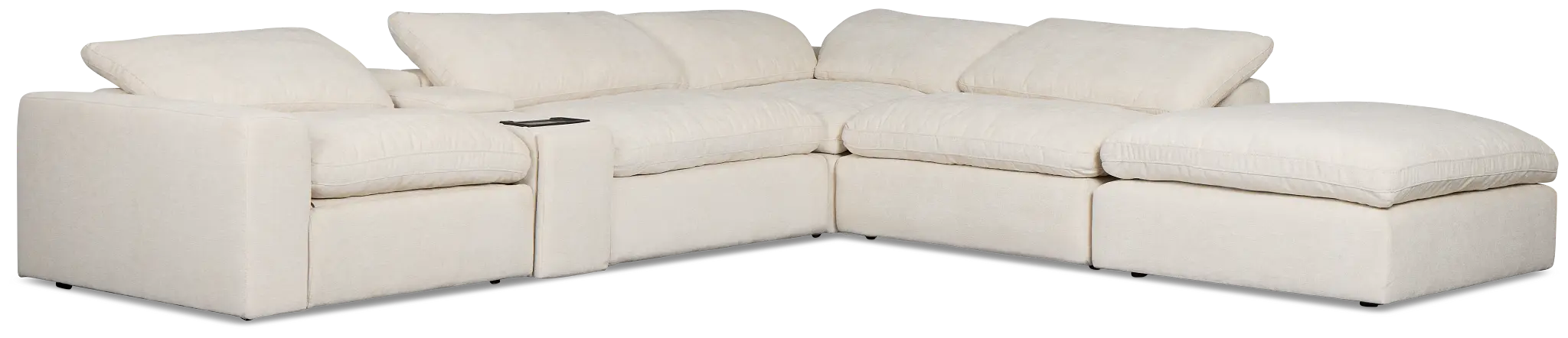 Drift Light Beige Fabric Large Right Bumper Power Reclining Sectional Drift Light Beige Fabric Large Right Bumper Power Reclining Sectional