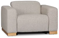 Leona Light Gray Fabric Power Recliner With Power Headrest