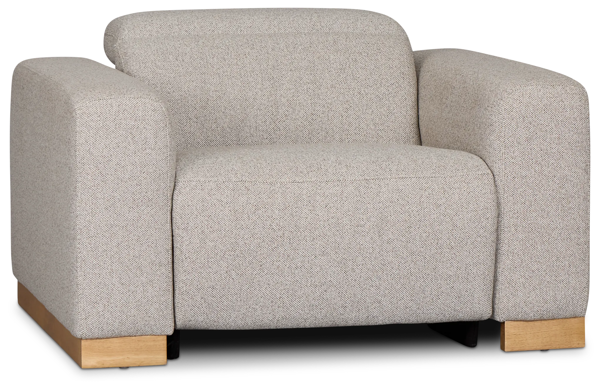 Leona Light Gray Fabric Power Recliner With Power Headrest