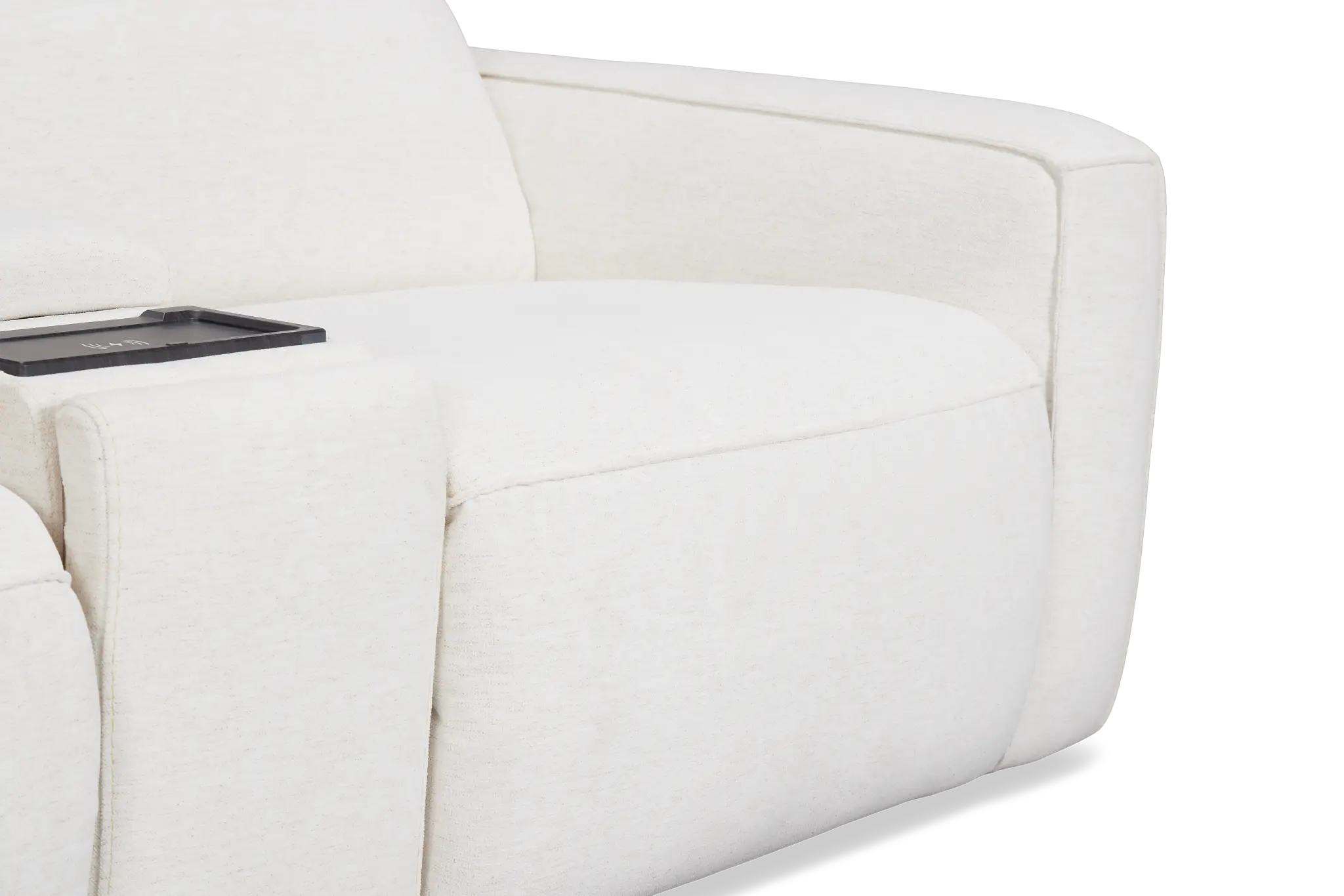 Ryland White Fabric Power Reclining Console Sofa Ryland White Fabric Power Reclining Console Sofa