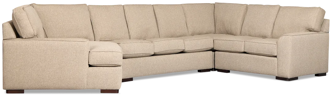 Sinclair Brown Fabric Left Cuddler Innerspring Sleeper Sectional