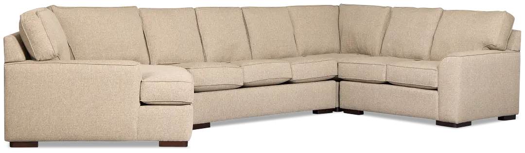 Sinclair Brown Fabric Left Cuddler Innerspring Sleeper Sectional Sinclair Brown Fabric Left Cuddler Innerspring Sleeper Sectional