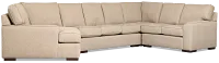 Sinclair Brown Fabric Left Cuddler Innerspring Sleeper Sectional