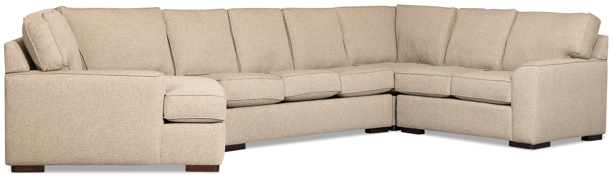 Sinclair Brown Fabric Left Cuddler Innerspring Sleeper Sectional