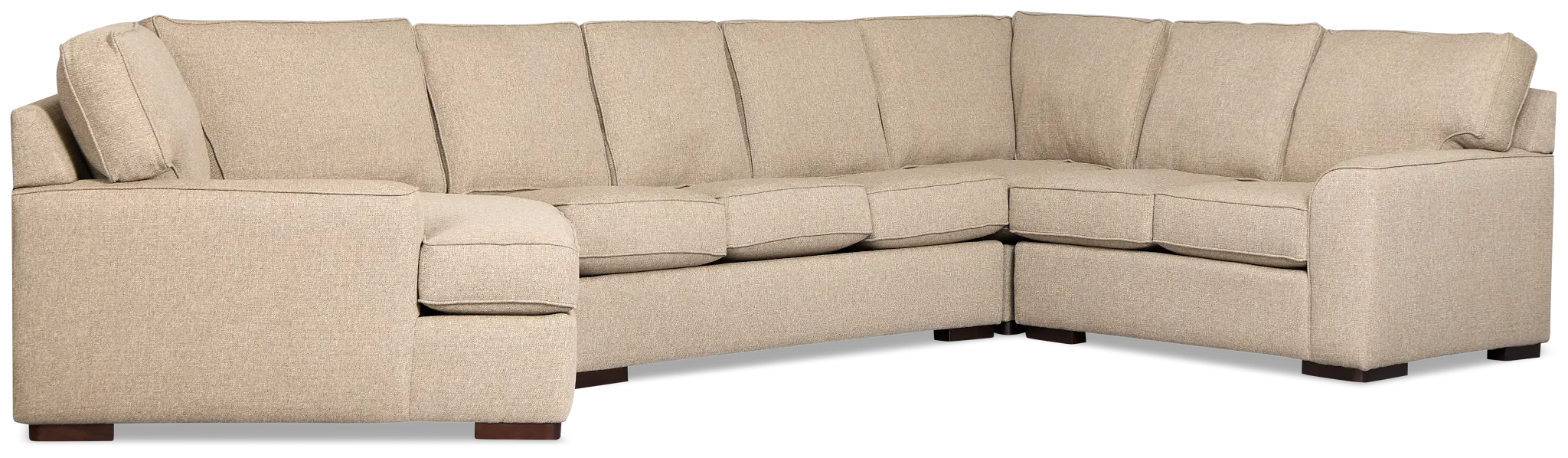 Sinclair Brown Fabric Left Cuddler Innerspring Sleeper Sectional Sinclair Brown Fabric Left Cuddler Innerspring Sleeper Sectional