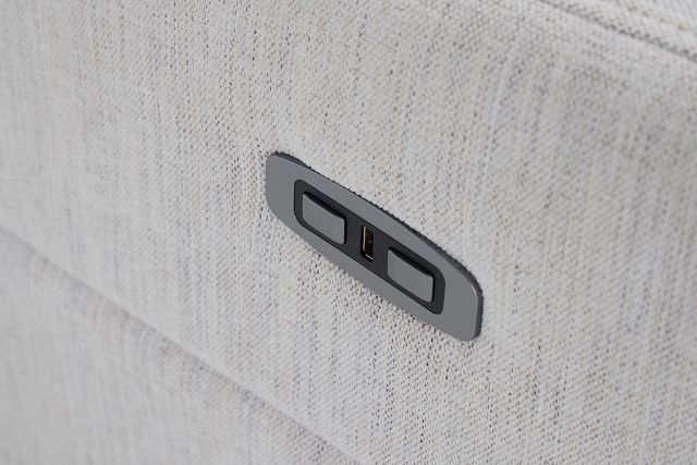 Piper Light Beige Fabric Power Reclining Sofa