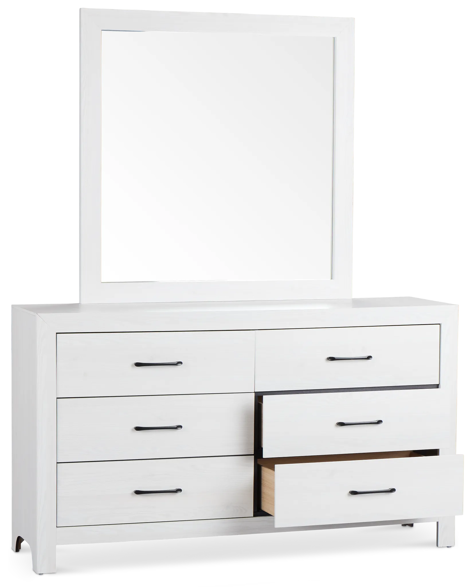 Ollie White Dresser & Mirror